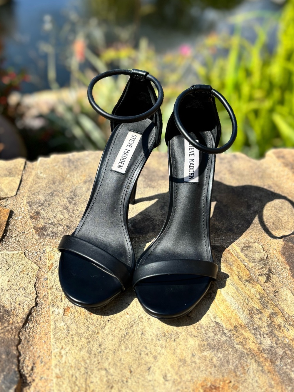 Steve Madden Black Ankle-Strap High Heels